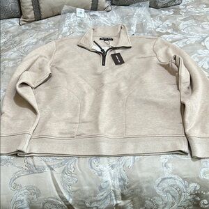 Michael Kors Tan Zip Up Sweater